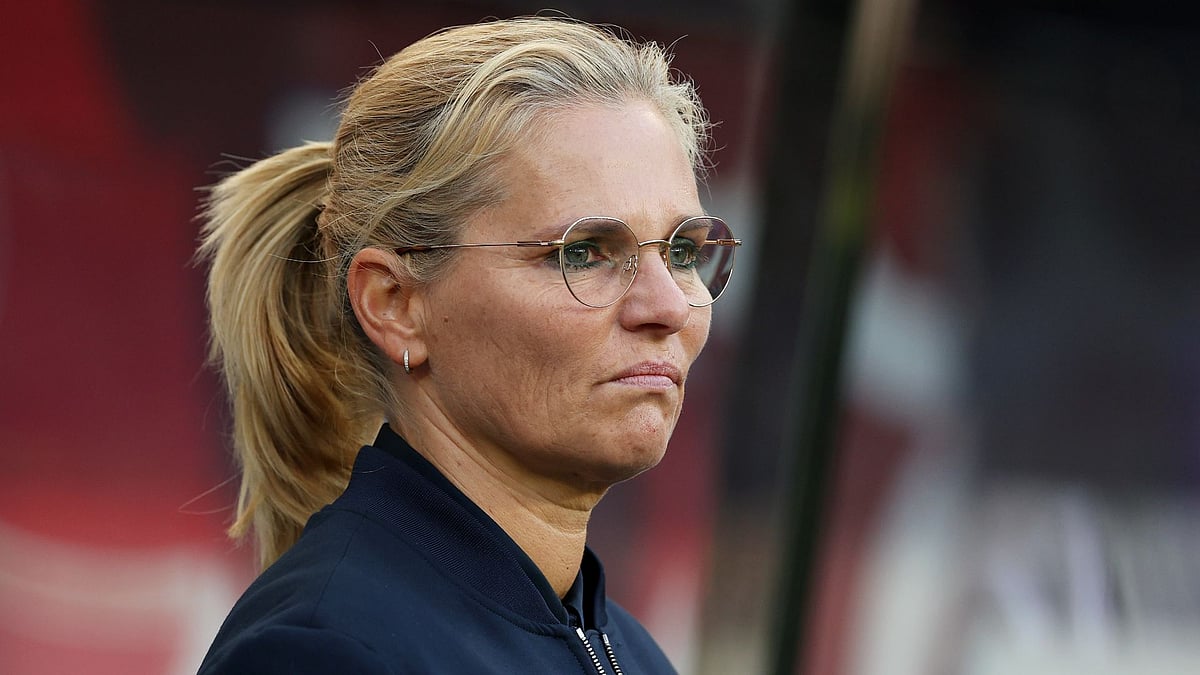 Wiegman looks on during England's defeat to France - null