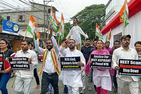 Protest over NEET 2024 results