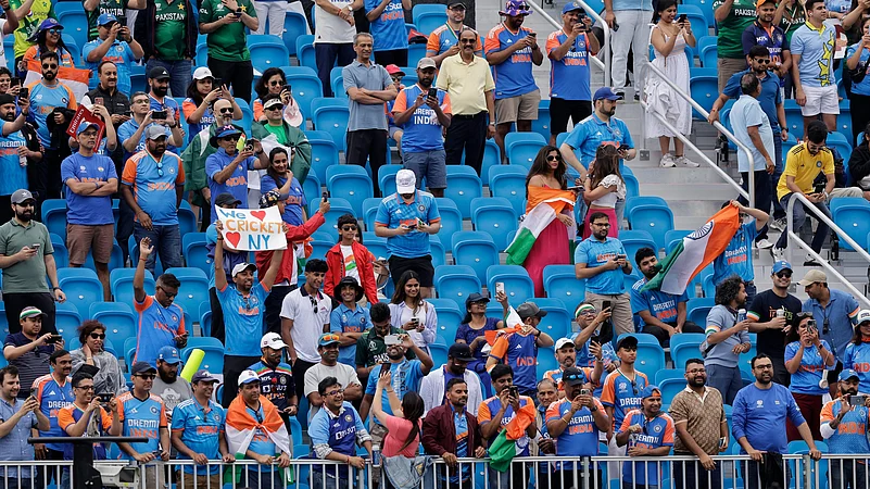 Fans in the stands for ind vs pak. AP PTI