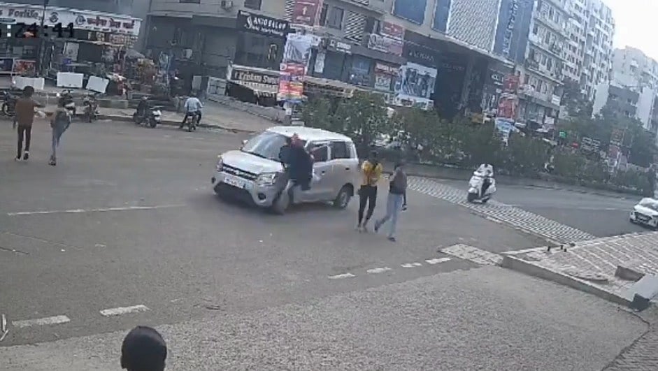 PTI : Screengrab from CCTV footage of accident in Maharashtra's Pimpri Chinchwad