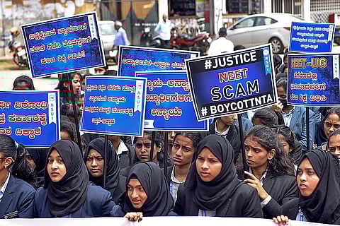 Students protest over NEET results row