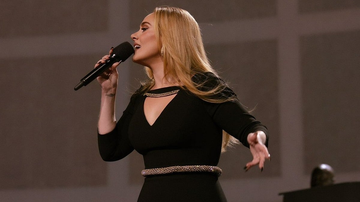 X : Adele performing at her Las Vegas concert.