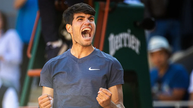 Carlos Alcaraz is into his first French Open final. - null
