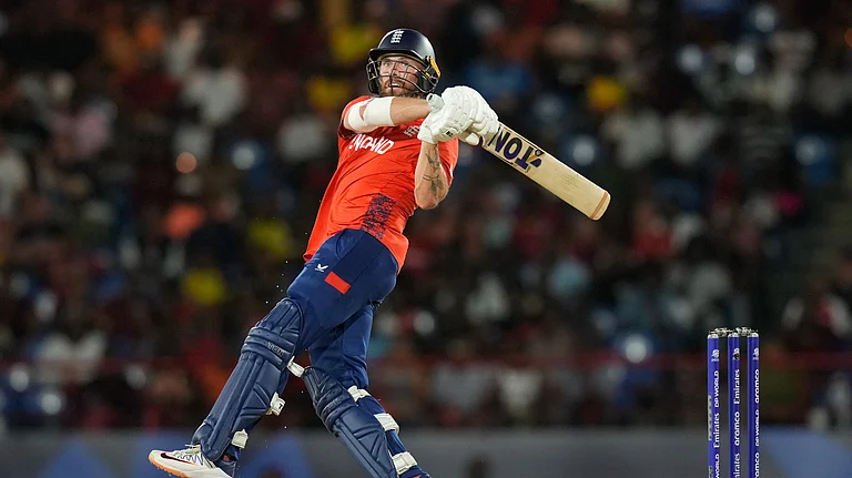 England's Phil Salt bats during the men's T20 World Cup cricket match between England and the West Indies at Darren Sammy National Cricket Stadium, Gros Islet, St Lucia. - AP Photo/Ramon Espinosa