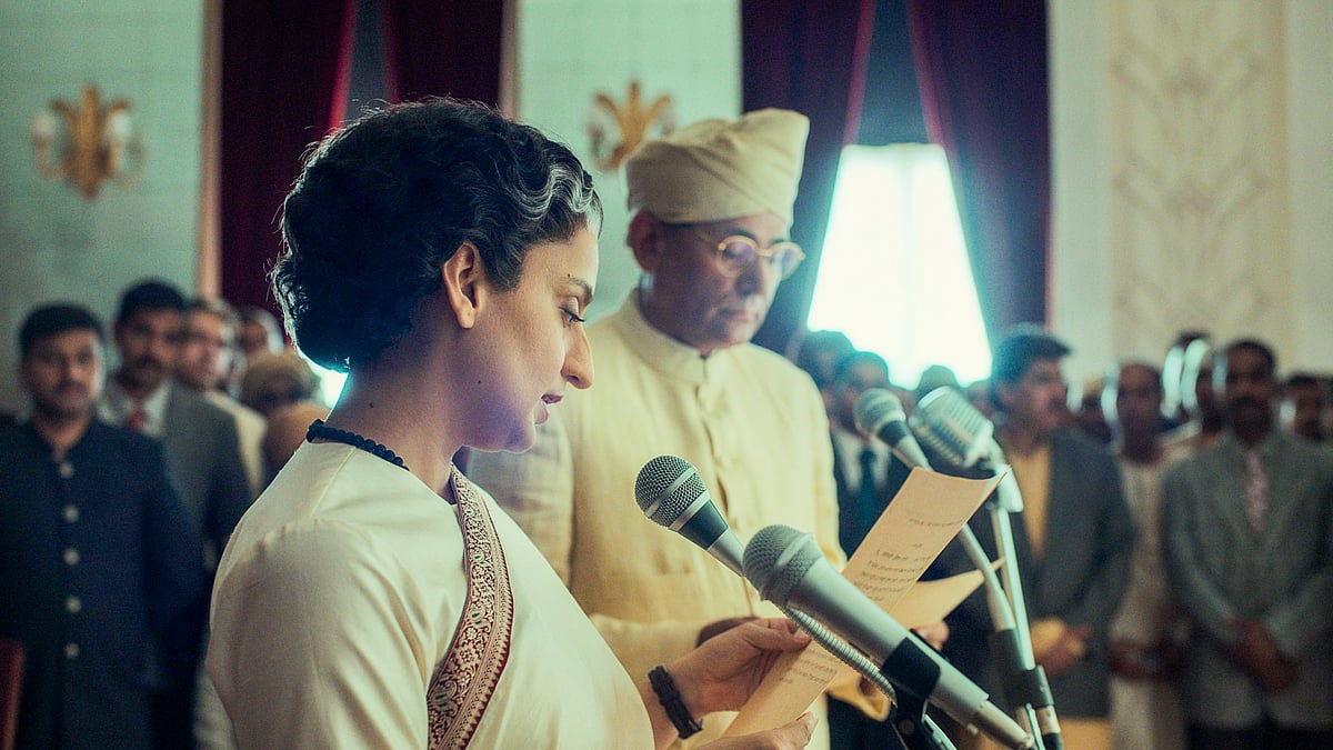 PTI : Actor Kangana Ranaut as former prime minister Indira Gandhi in a still from the upcoming film 'Emergency'