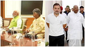 PTI : L: NDA meeting at PM Modi's residence | R: INDIA bloc leaders to meet shortly.