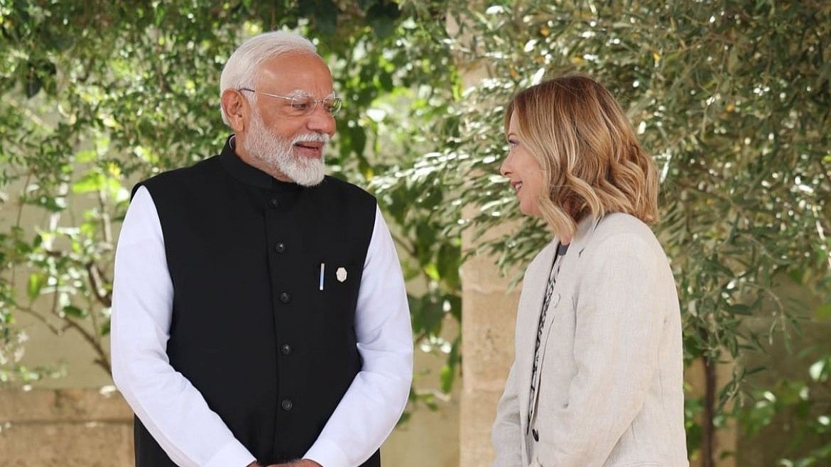 ANI Screengrab : PM Modi meets Italy’s Giorgia Meloni |