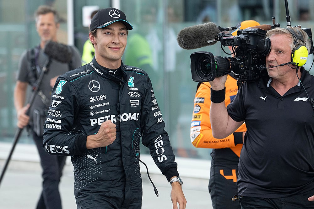 Photo: Ryan Remiorz/The Canadian Press via AP : Mercedes driver George Russell