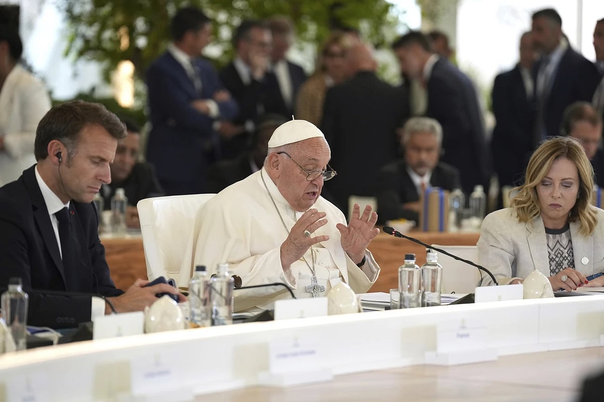 Pope Francis Becomes First Priest To Address A G7 Summit | - AP