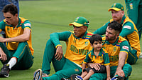 AP/Ricardo Mazalan : South Africa players ruminate after their loss to India in the final of ICC T20 World Cup 2024 in Barbados.