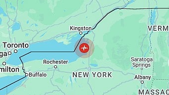 Red mark indicates earthquake spot. - Google