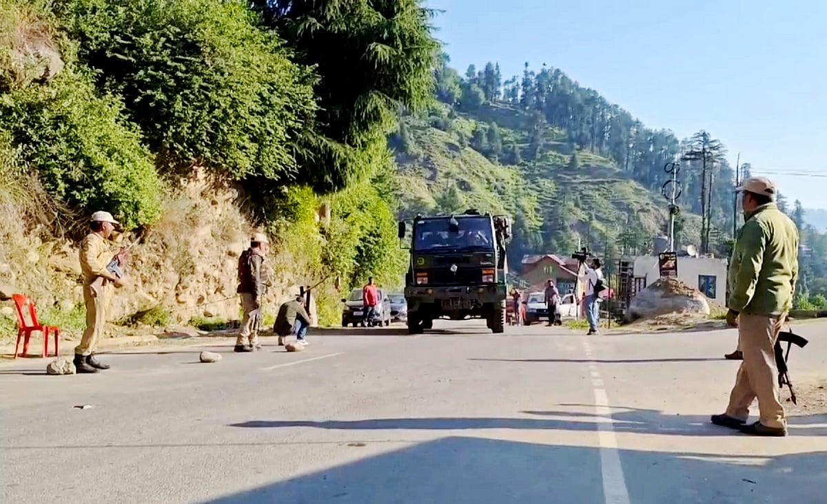 Security personnel during search and cordon operation after a terrorist attack, at Bhadarwah, in Doda district, Wednesday, June 12, 2024 - PTI