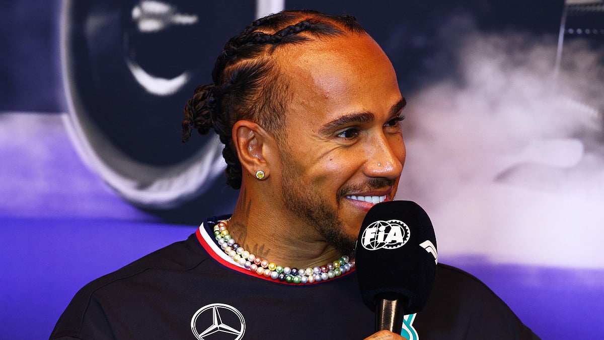Lewis Hamilton speaking at a press conference ahead of the Canadian Grand Prix.