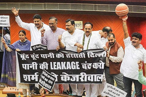 BJP councillors protest over Delhi water crisis