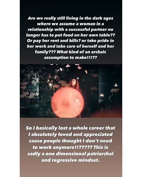 Saba Azad on her Instagram Stories