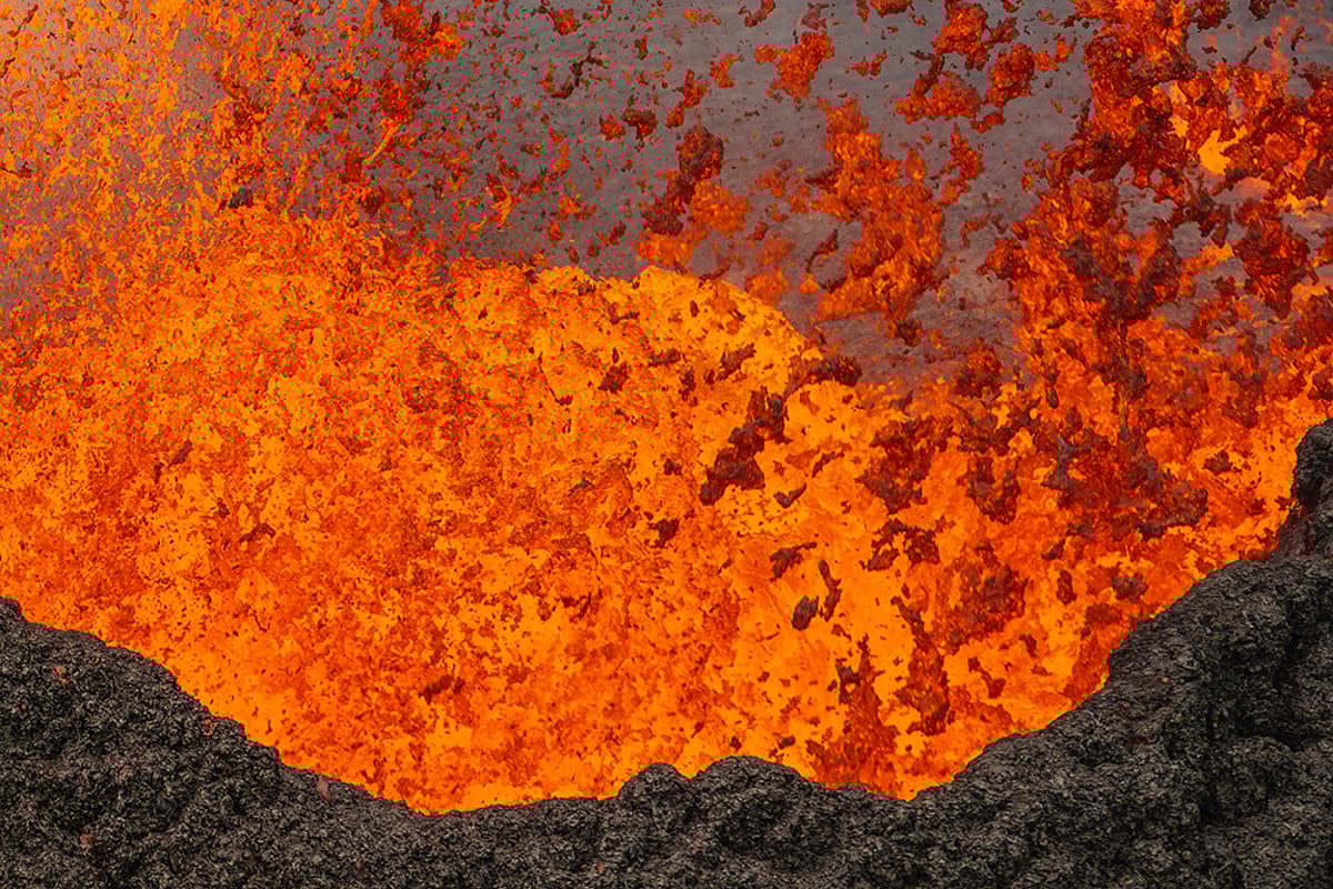 Fiery Visuals Of Lava Flowing From Active Volcano In Iceland | See Pics