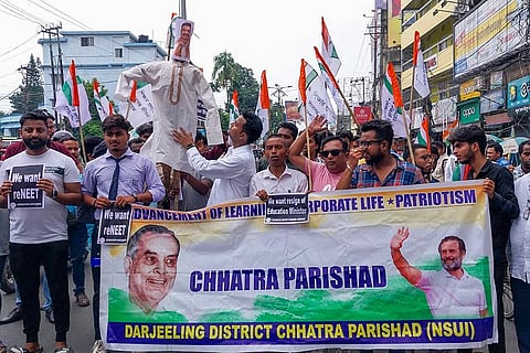 Protest over NEET-UG result irregularities