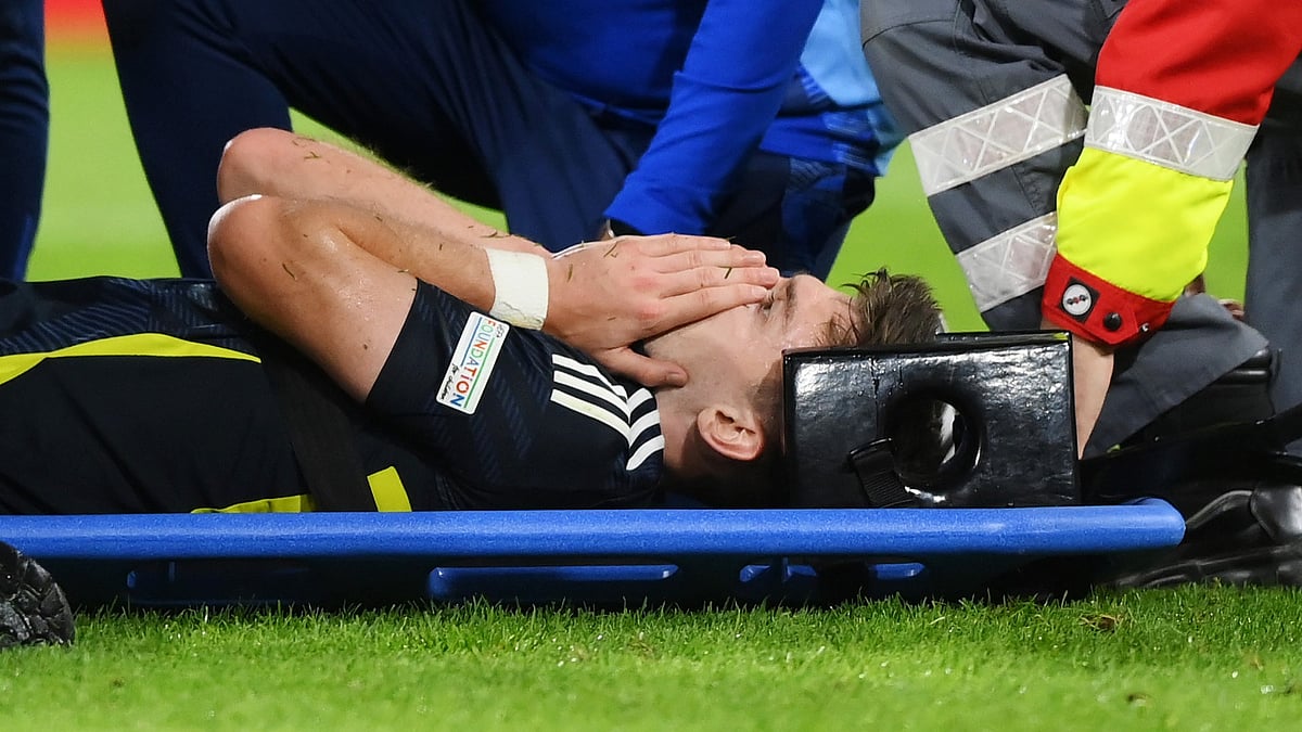 Kieran Tierney was carried off after going down awkwardly against Switzerland.