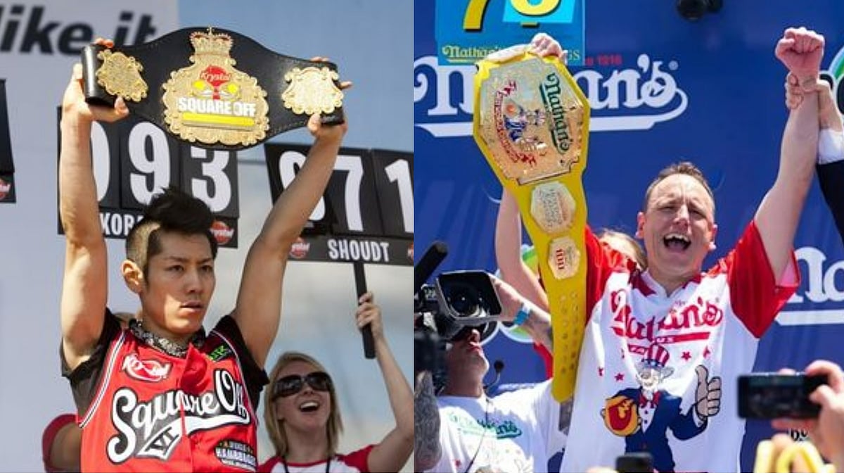 Pinterest : Takeru Kobayashi (L) and Joey Chestnut (R).