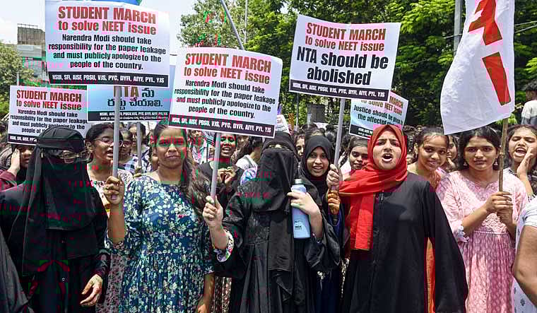 Students protesting against NEET exam irregularities | - PTI