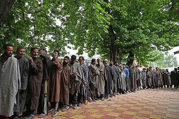 Voters in line to vote in Jammu and Kashmir. - Getty images