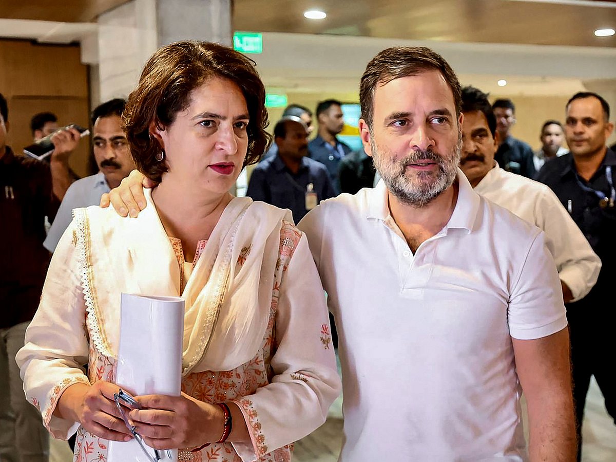 Gandhi Siblings at Congress Working Committee (CWC) meet | - PTI