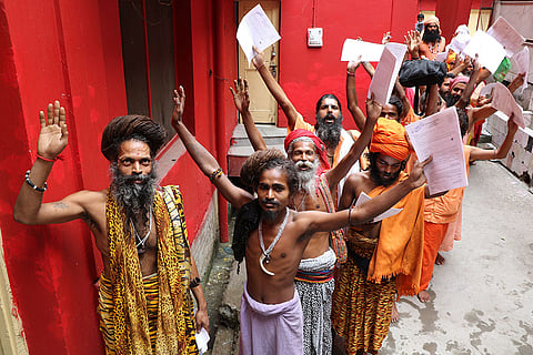 Sadhus at Ram Mandir base camp