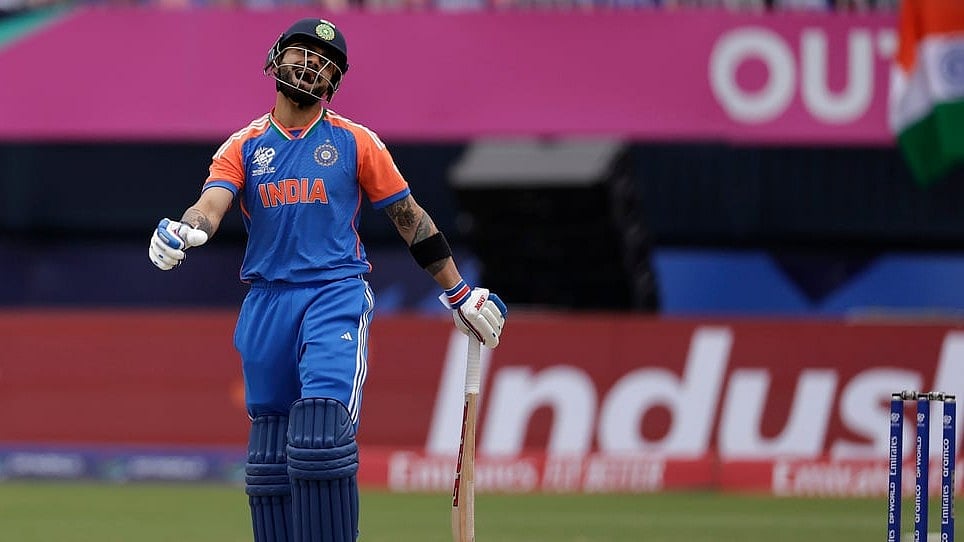 AP/Adam Hunger : Virat Kohli after his dismissal in the India vs Pakistan T20 World Cup match in New York on Sunday.