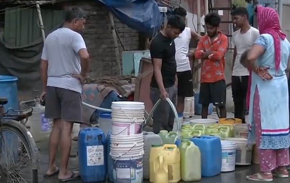 Delhi Water Crisis: Residents Queue For Water Tankers Amid Heatwave