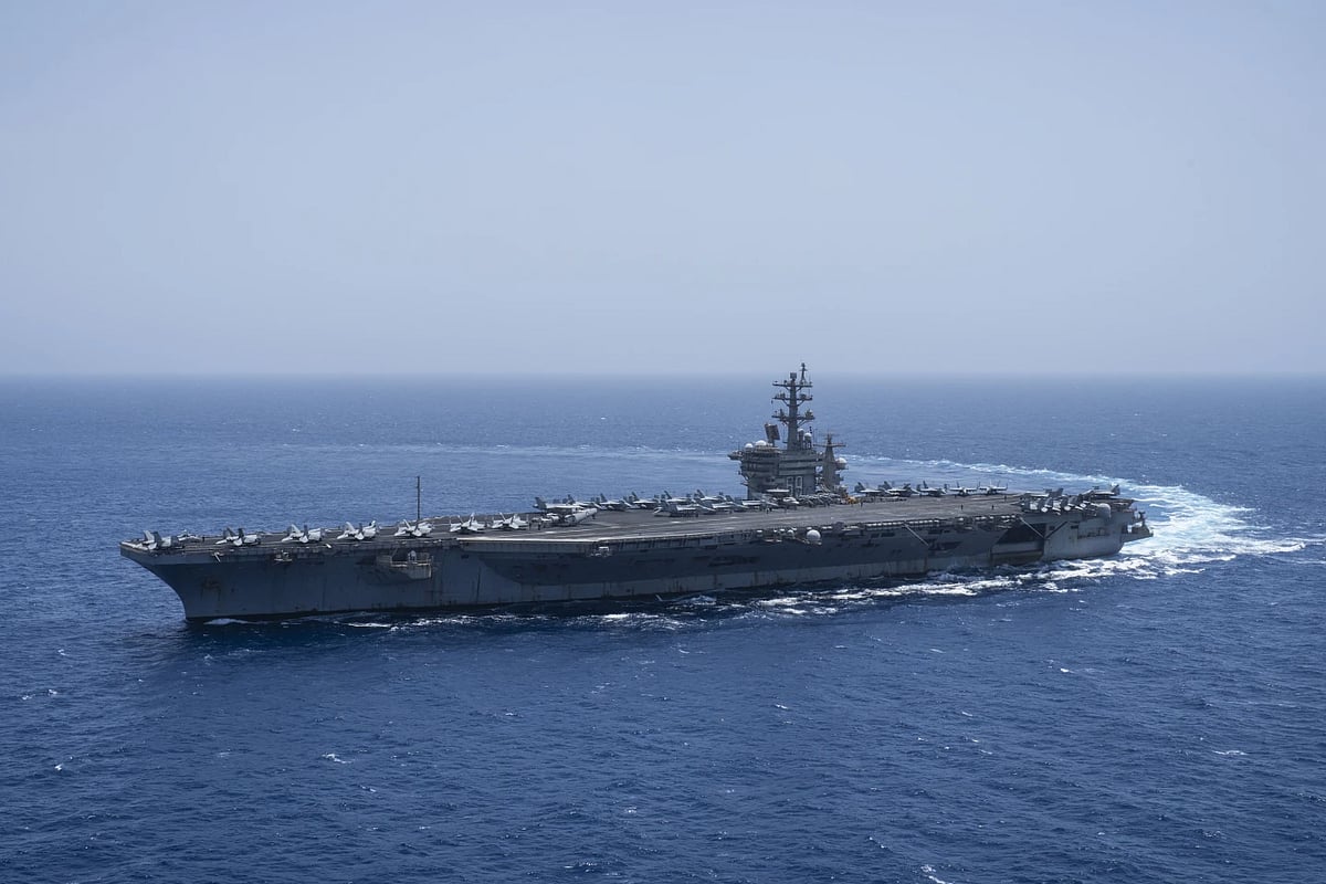 AP : The US aircraft carrier Dwight D. Eisenhower also known as 'IKE' sails in Red Sea |