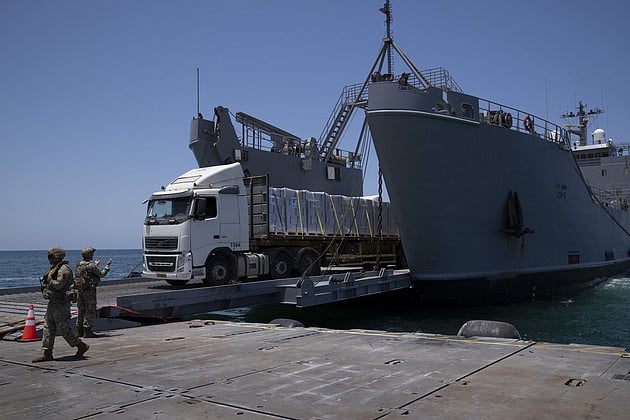 AP : The pier installed by the US military in Gaza has moved millions of pounds of aid into the region |
