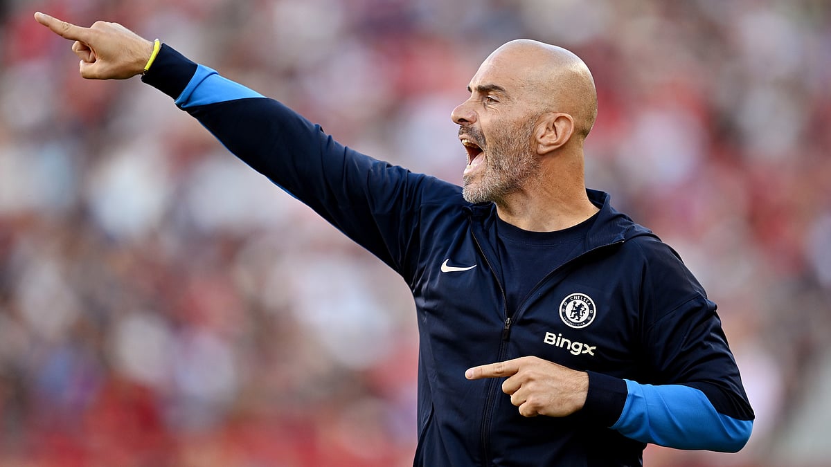 Enzo Maresca pictured during Chelsea's draw with Wrexham - null