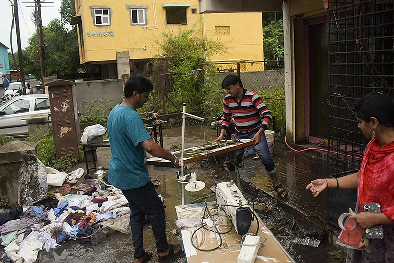 Debris after rain in Pune
