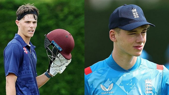 X/TheYorkerBall : Andrew Flintoff's son Rocky (R) and Michael Vaughan's son Archie.