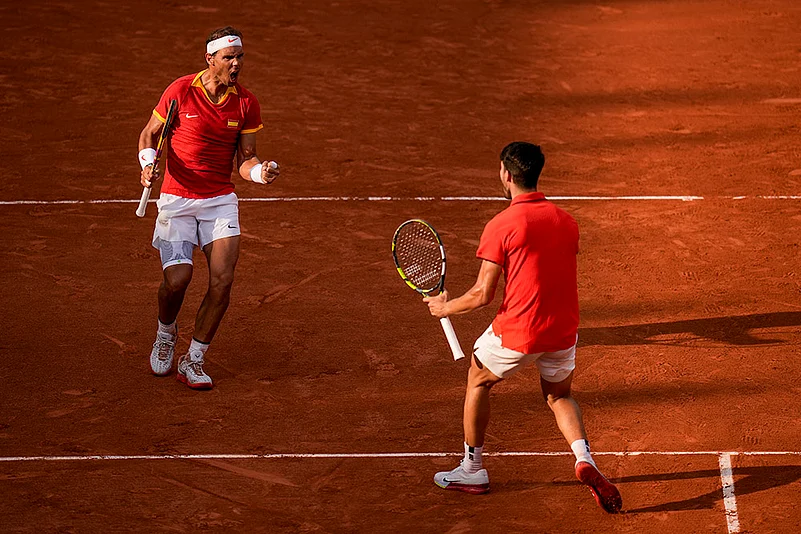 Tennis At Paris Olympics_Rafael Nadal and Carlos Alcaraz vs Tallon Griekspoor and Wesley Koolhof_3