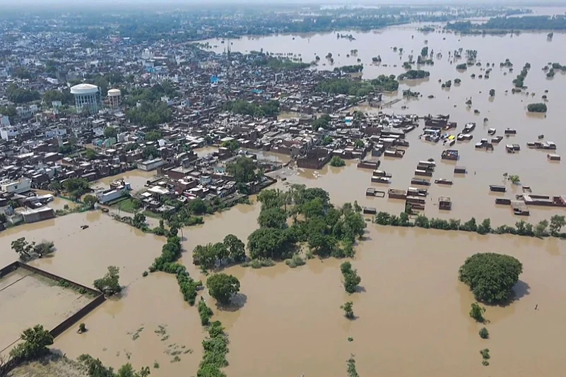 Flood-affected area in Pilibhit, Uttar pradesh