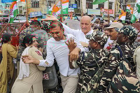 Congress protest in Jammu