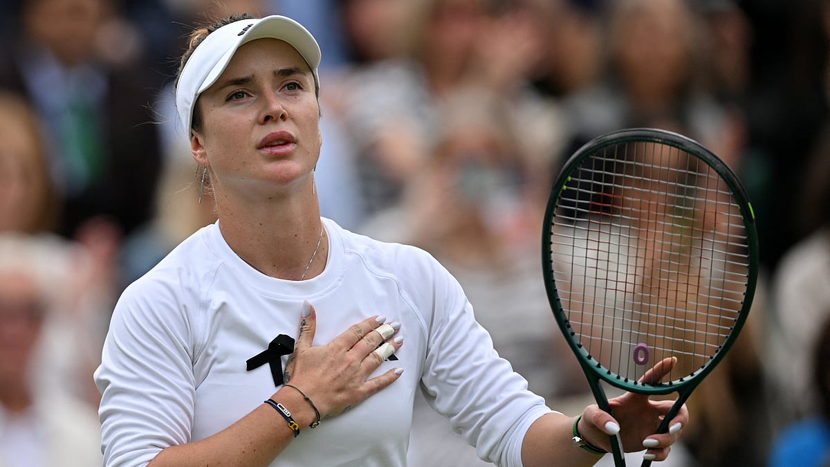 Elina Svitolina wore a black ribbon at Wimbledon after the attacks on her homeland Ukraine.