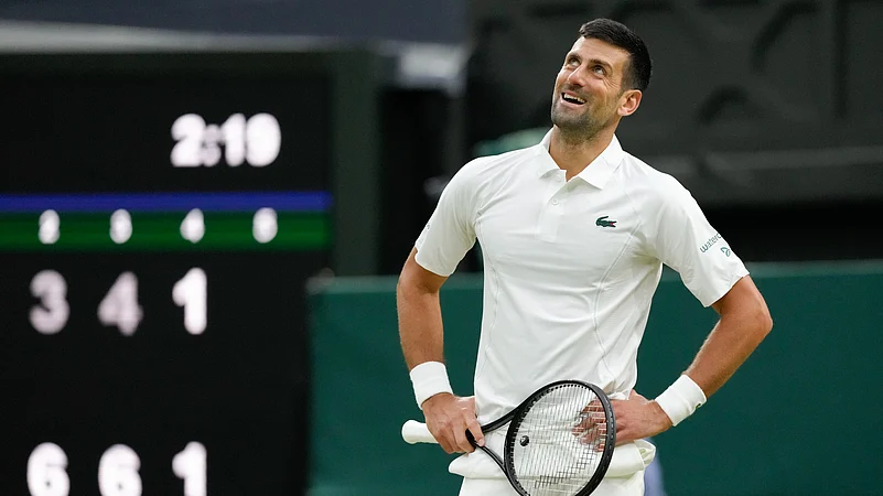 Novak Djokovic At Wimbledon 2024 AP Photo