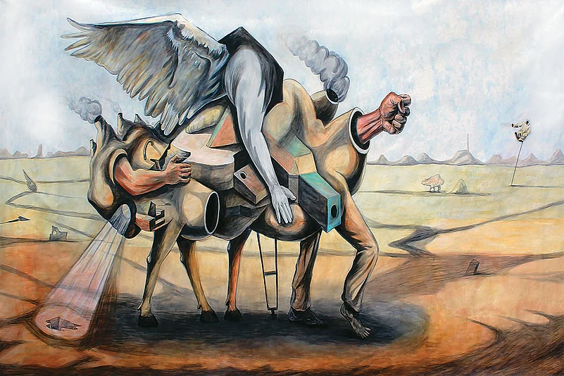 A Plight of Hardship II (2021): Artwork by Prabhakar Pachpute Photo: Experimenter