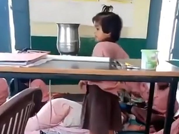Teacher sleeping in class in UP