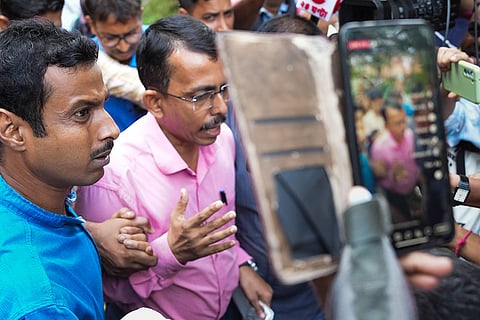 Jailed Maoist leader Arnab Dam at Burdwan Univ.