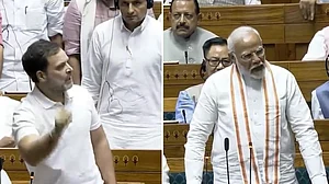 ANI Screengrabs : Rahul Gandhi (L) and Narendra Modi (R) |