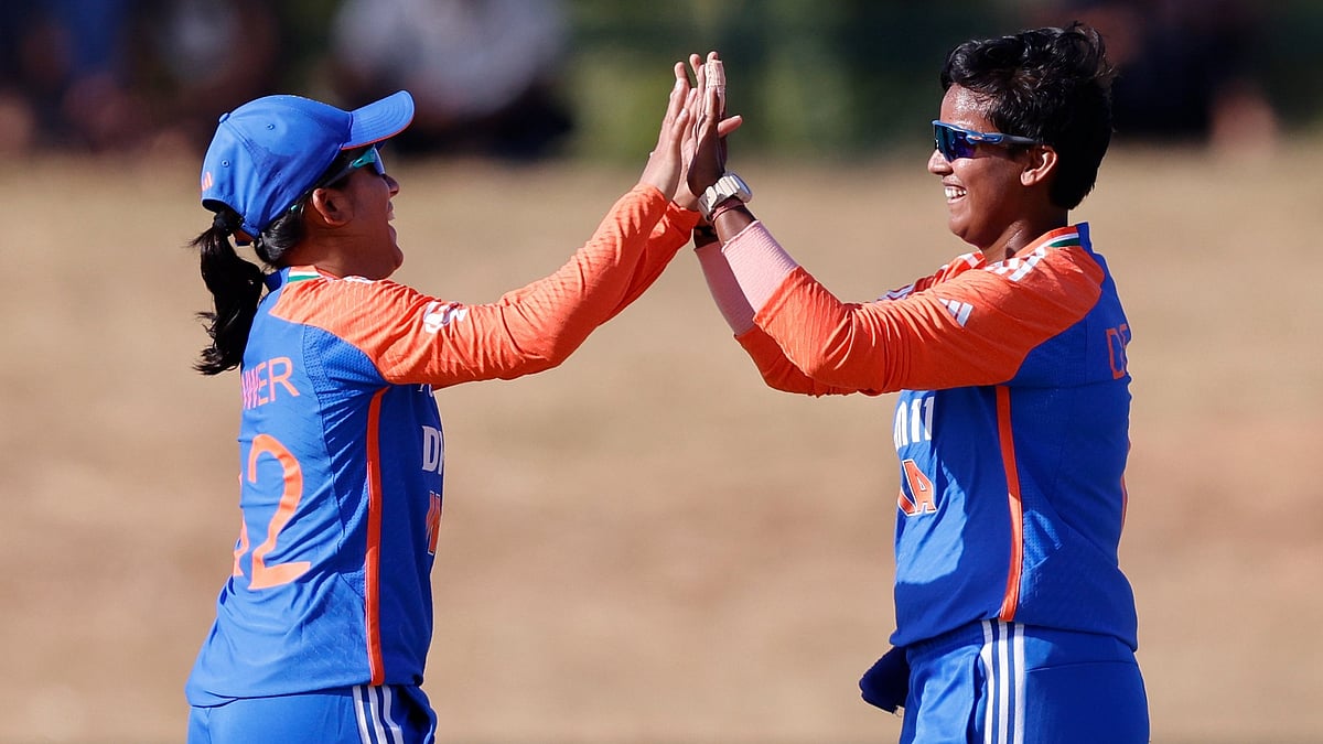 ACC : India's Deepti Sharma (right) celebrates a wicket.