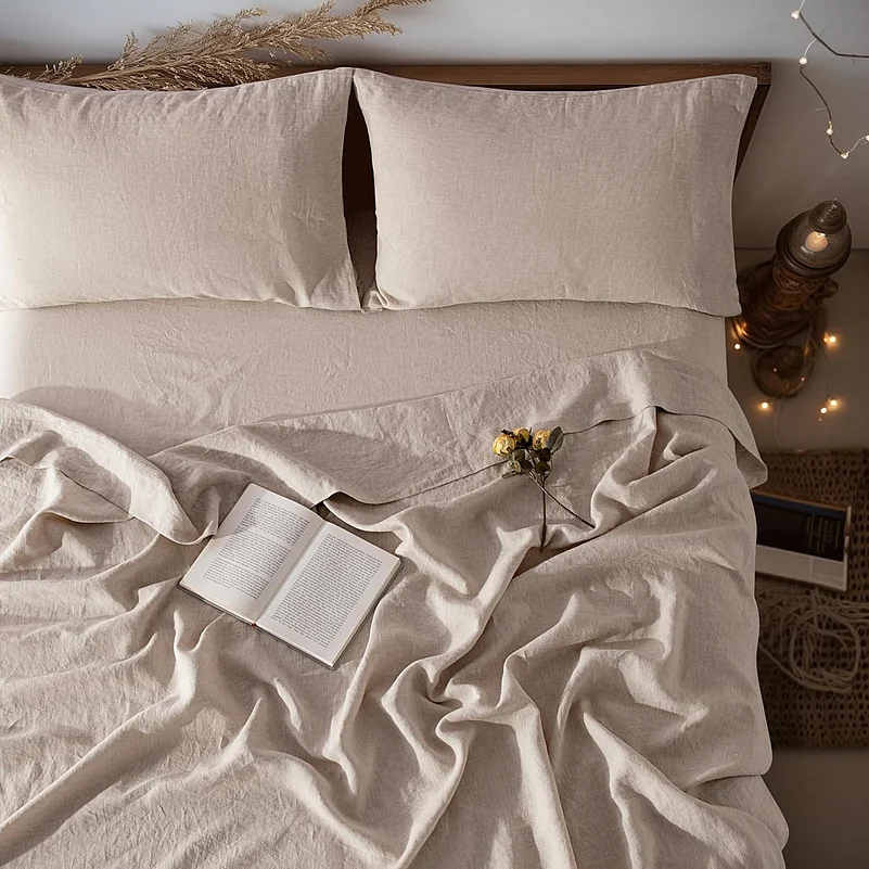 LBR02M 100% Linen Sheet Set