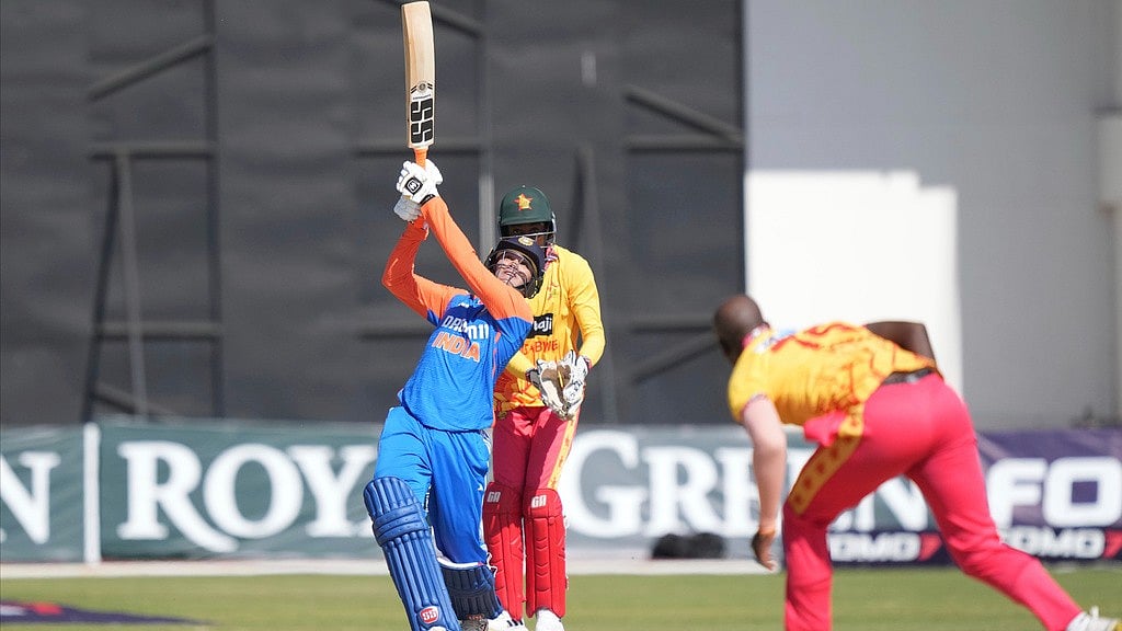 Abhishek Sharma smashes century, India vs Zimbabwe 2nd T20I, Harare, AP photo