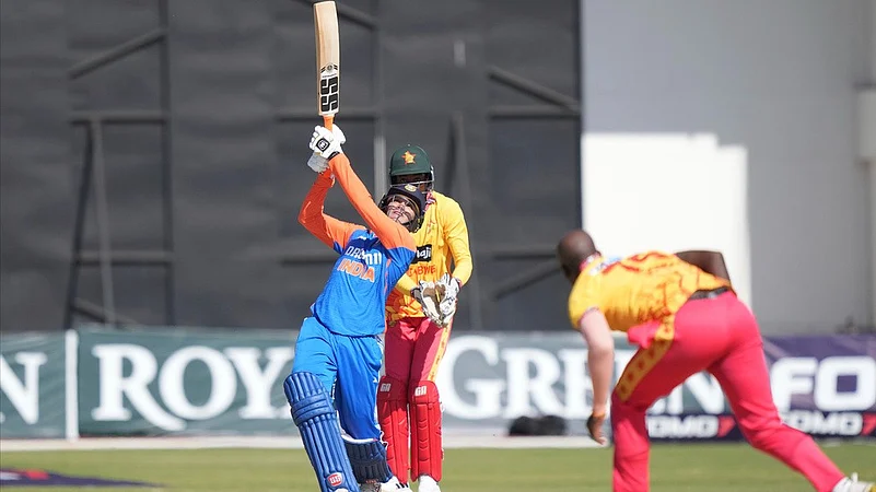 Abhishek Sharma smashes century, India vs Zimbabwe 2nd T20I, Harare, AP photo