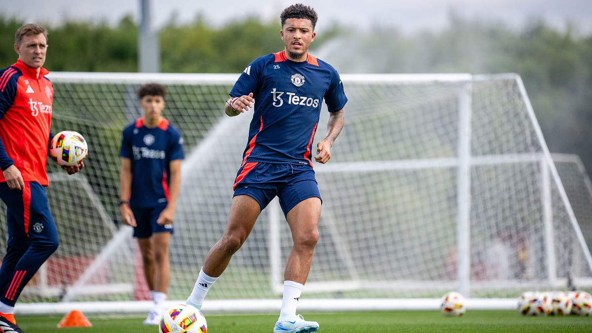 Jadon Sancho in pre-season training with Manchester United