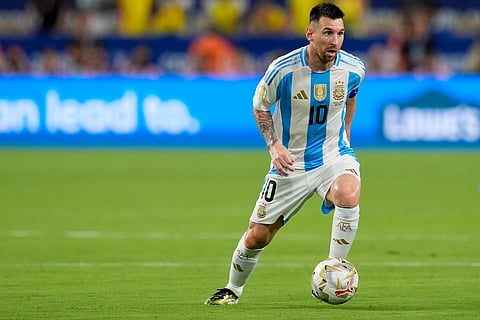 Lionel Messi of Argentina in action.
