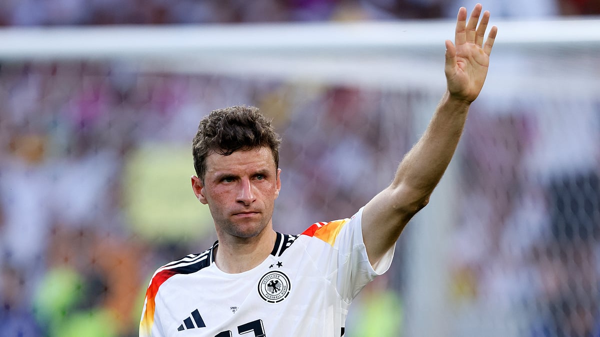 Thomas Muller looks dejected after Germany's Euro 2024 exit.
